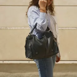 Sac à main en Cuir City, noir