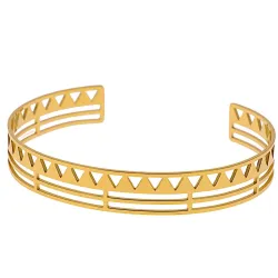 Bracelet jonc doré, Maya - Photo face