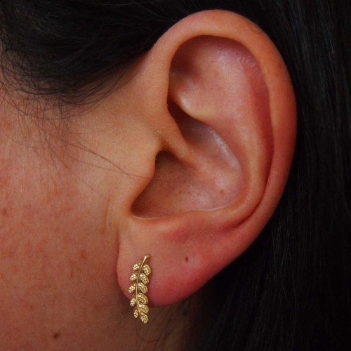 Boucles d'oreilles dorées, Diane - Photo portée