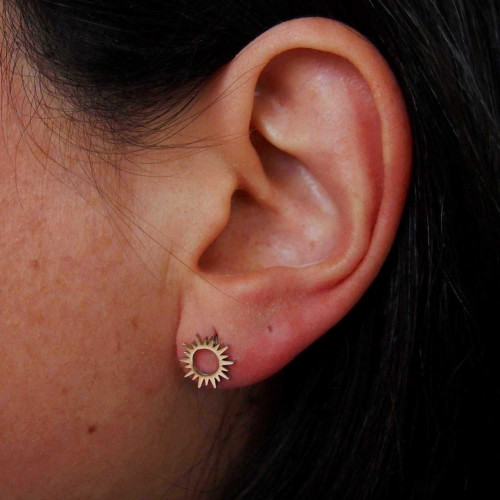 Boucles d'oreilles argentées, Norah - Photo portée