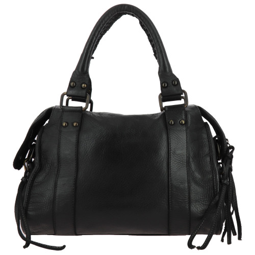 MELLAL sac à main bandoulière vintage en cuir - noir - dos