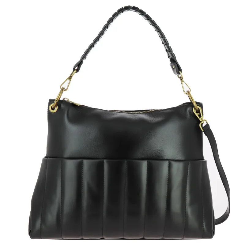 JIMMA sac matelassé en cuir - noir - face