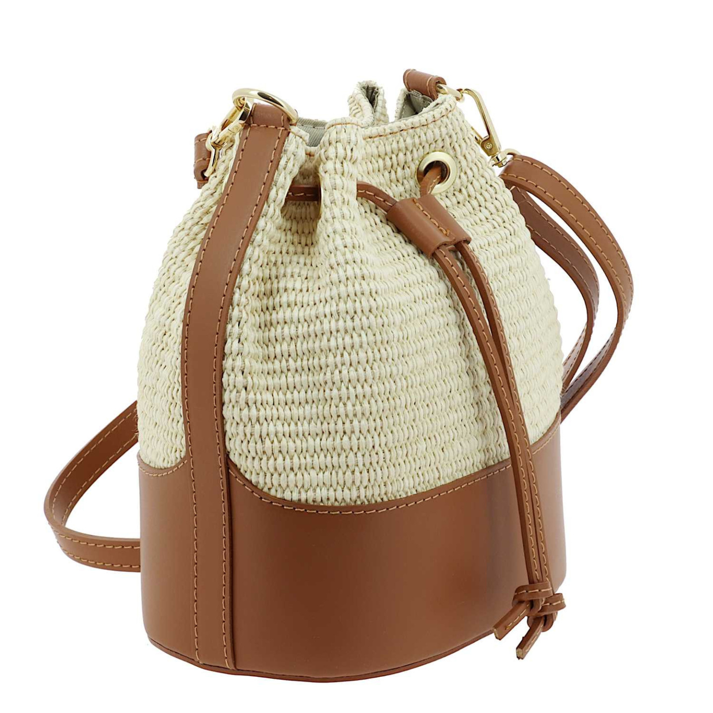 Aurora sac seau effet paille - camel - cote
