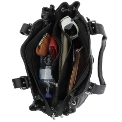 FLORENCE sac à main en cuir - noir - intérieur