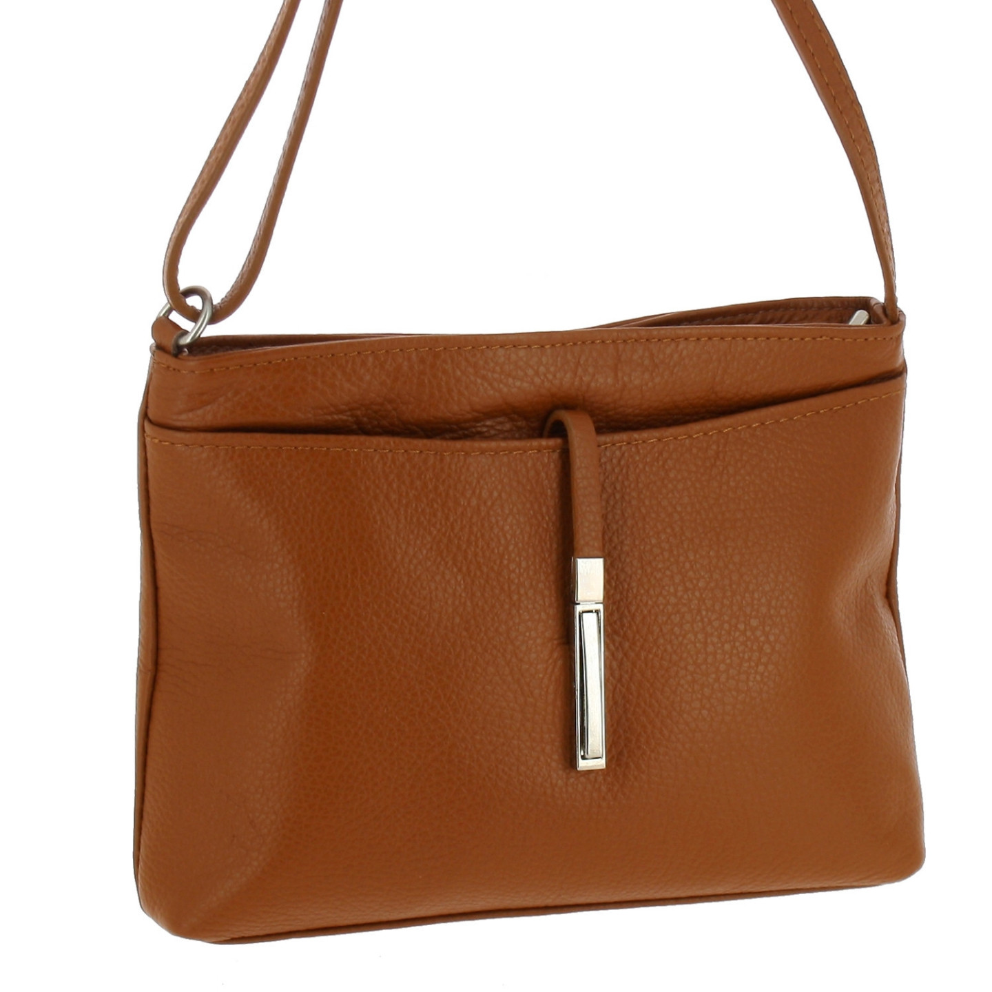 SPLIT sac trotteur bandoulière en cuir - camel- face