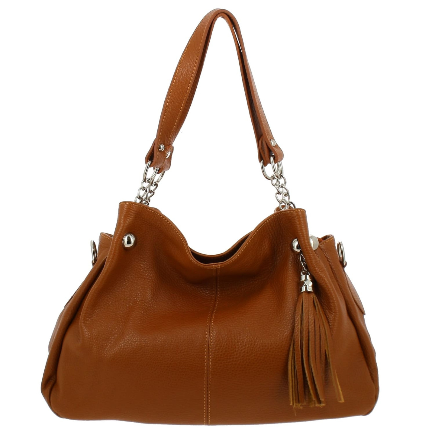 BOTELLO sac hobo en cuir - camel- face