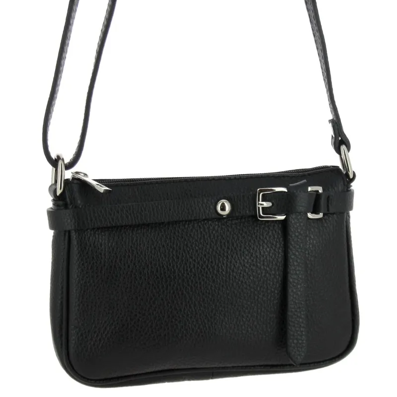 DONOUSSA petit sac trotteur en cuir - noir - face