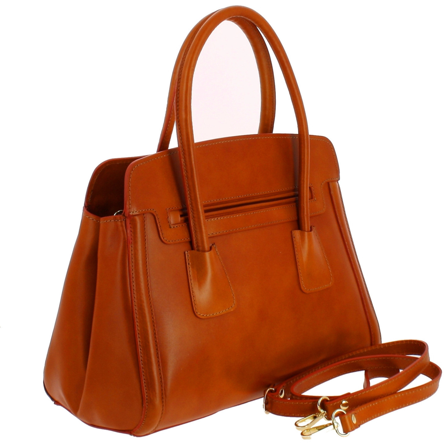 RATURO sac à main en cuir - camel - côté