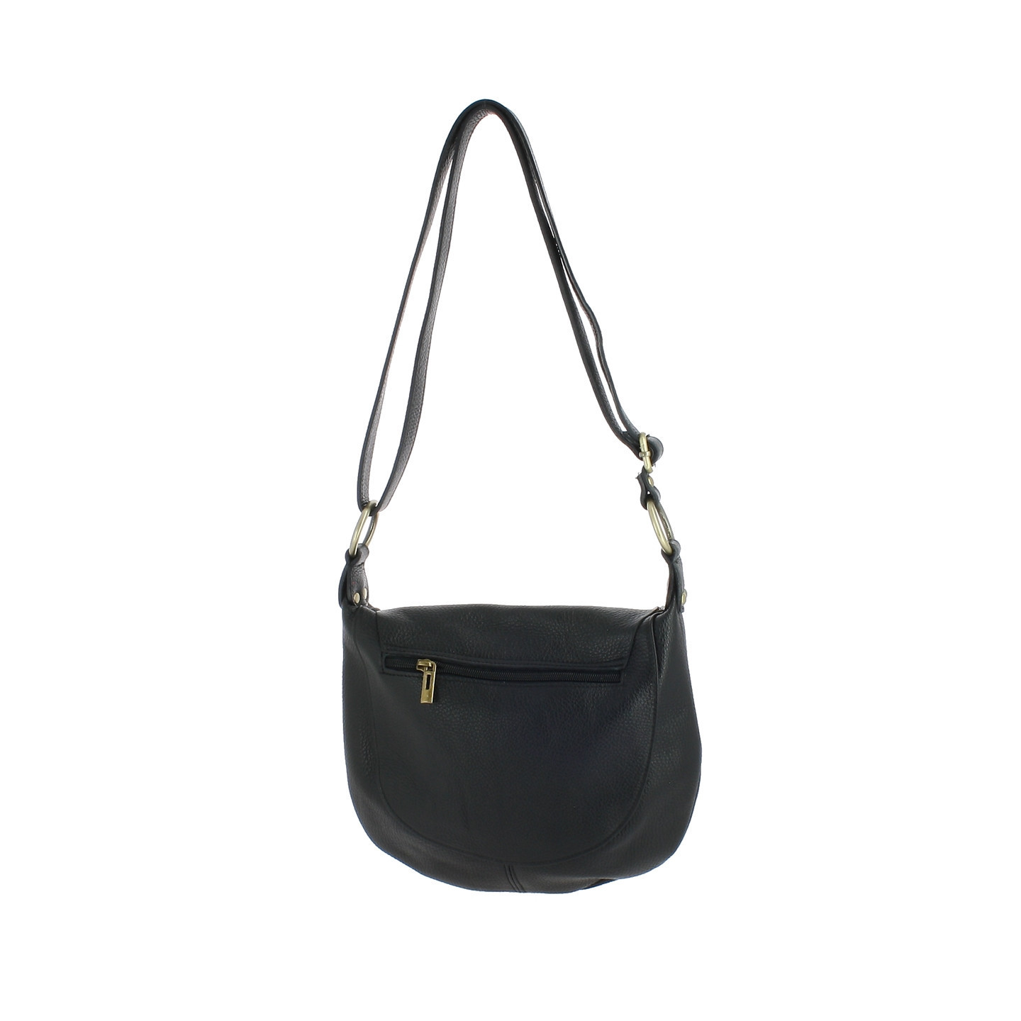LEIRIA sac besace en cuir - noir - dos