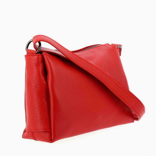 NYNA sac bandoulière en cuir - rouge- côté