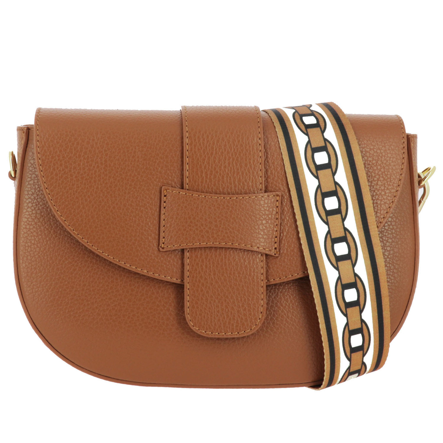 LUANDA sac bandoulière en cuir - camel - face