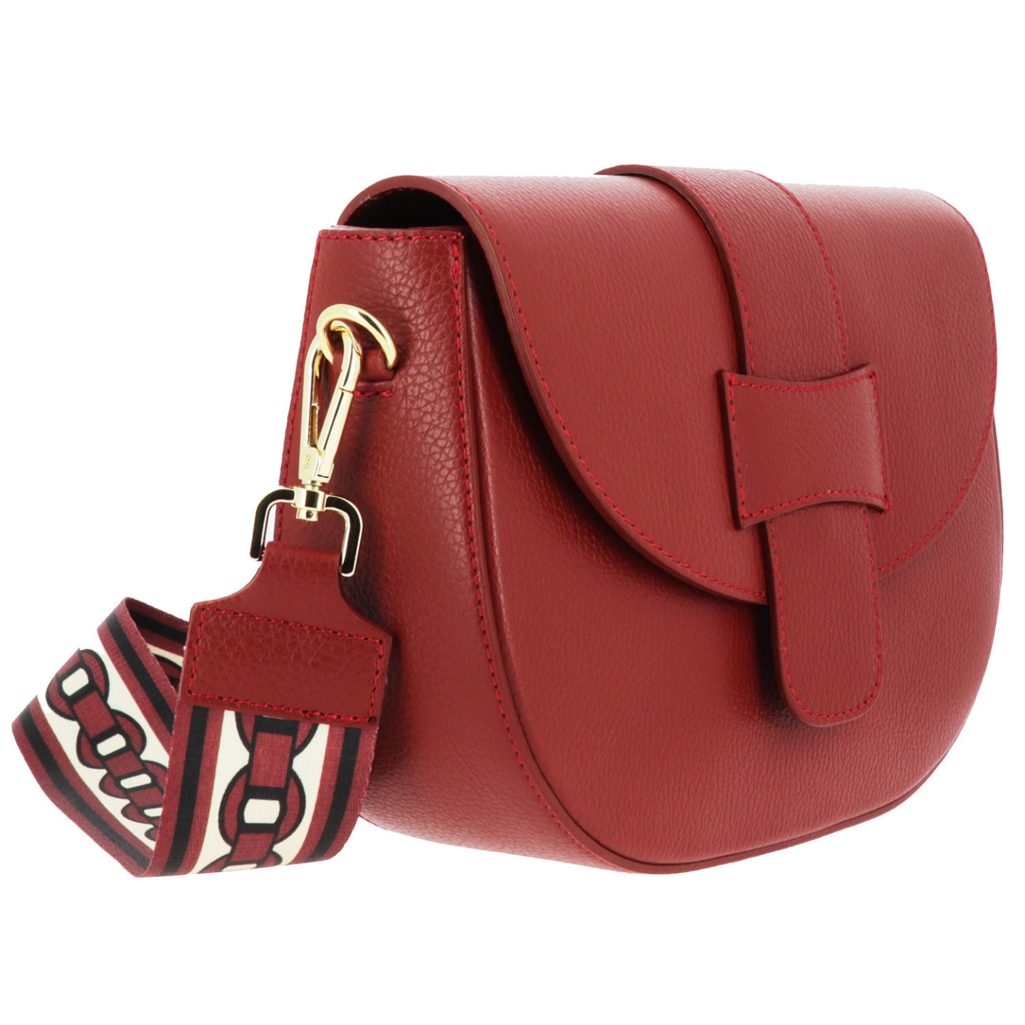 LUANDA sac bandoulière en cuir - rouge - côté