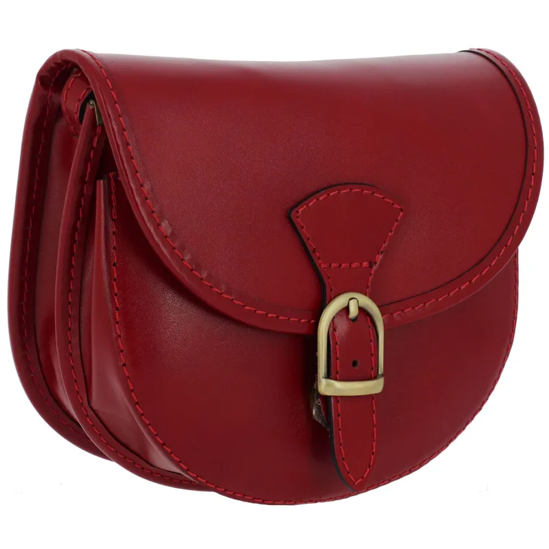LOUISE petit sac bandoulière en cuir - rouge- côté