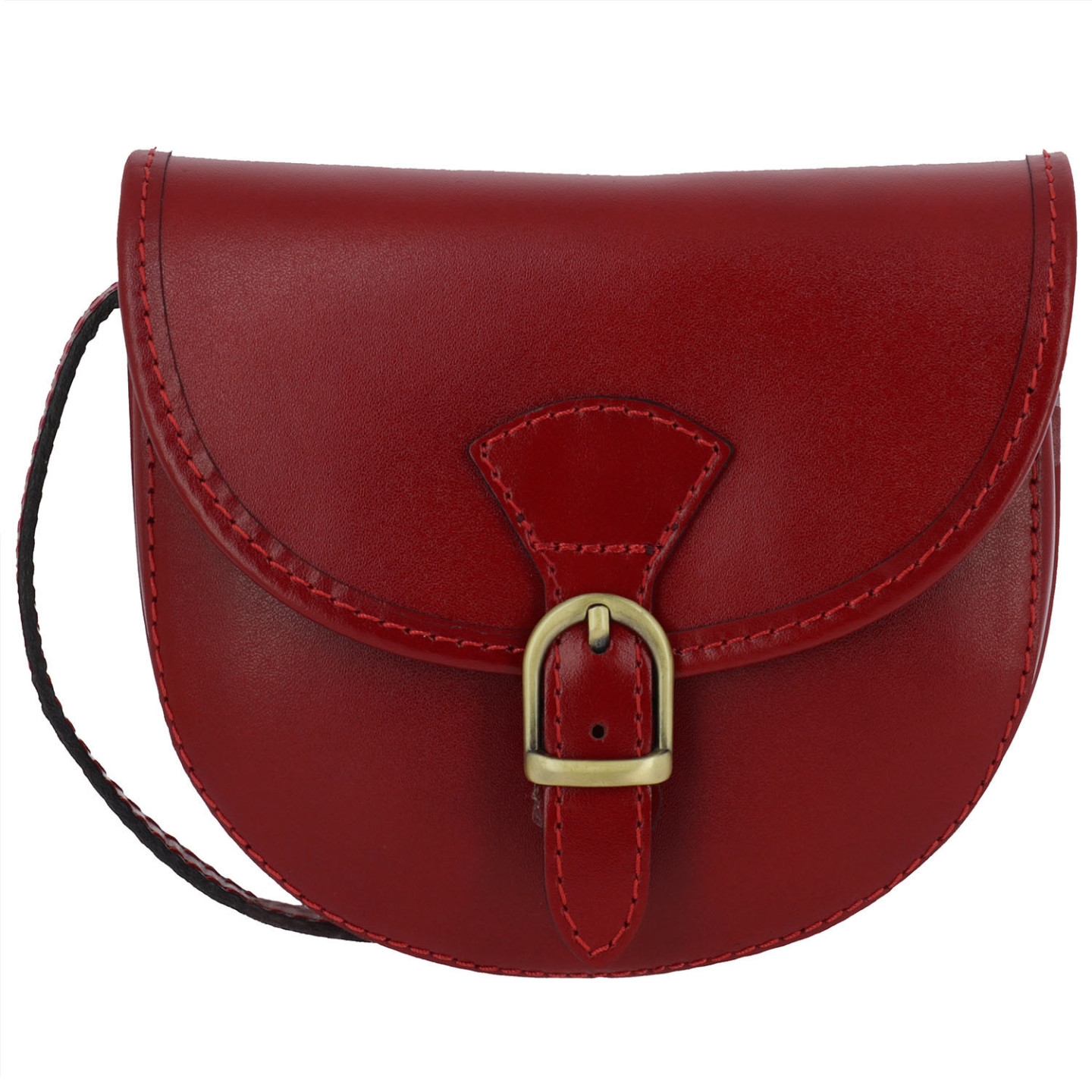 LOUISE petit sac bandoulière en cuir - rouge- face
