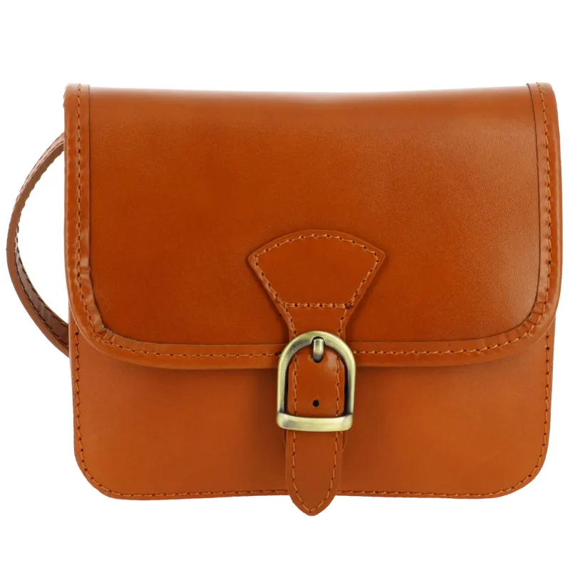 MARIES mini sac bandoulière en cuir - camel - face