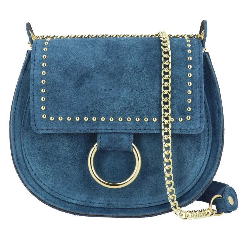 VOLUTES sac bandoulière en cuir  - bleu - face