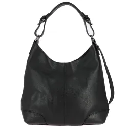 YOGOSS sac hobo en cuir - noir - face