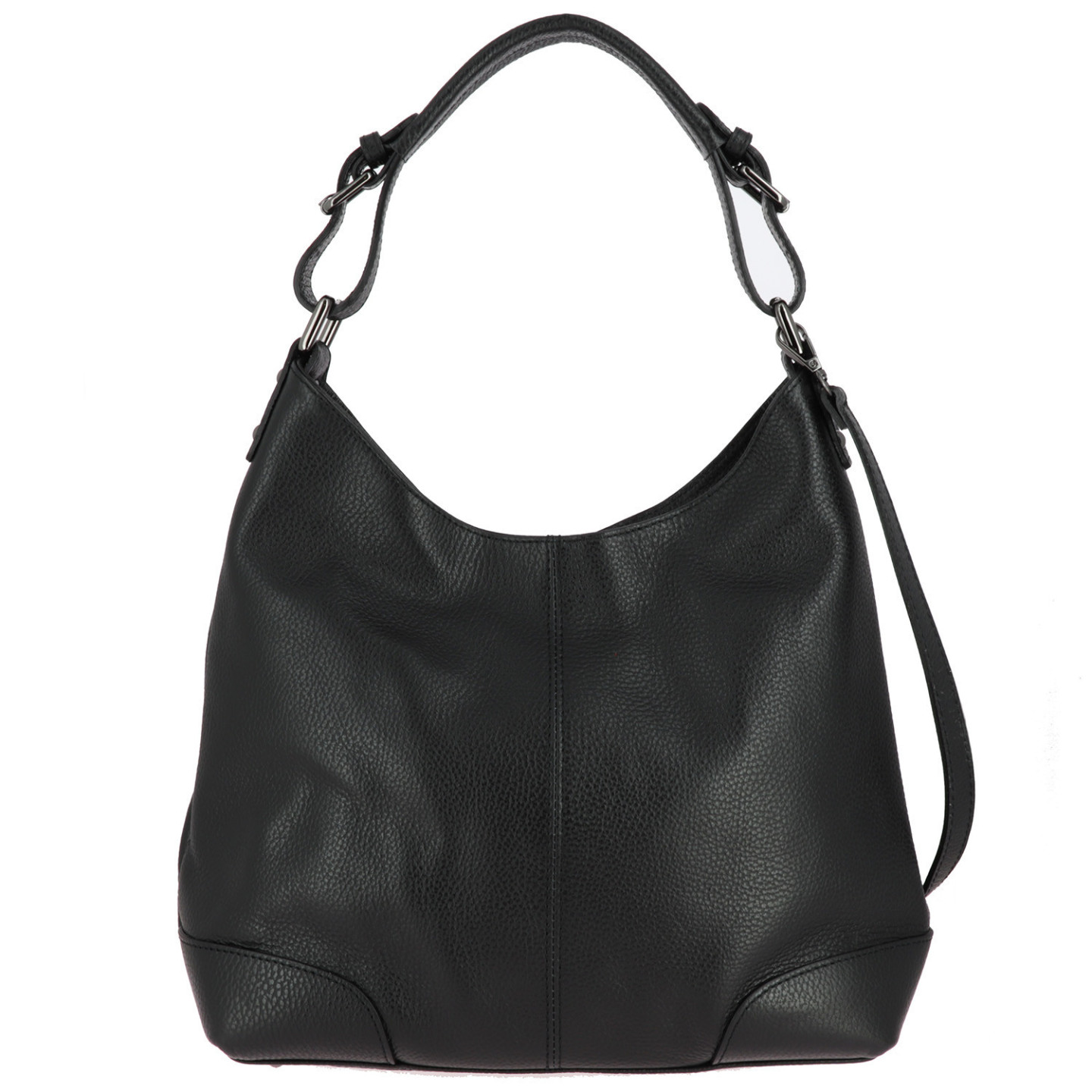 YOGOSS sac hobo en cuir - noir - face
