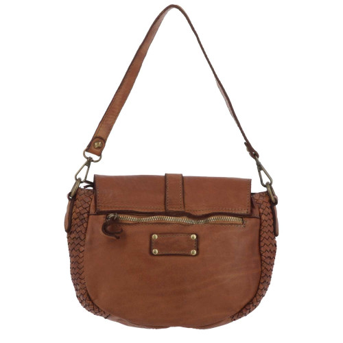 MAGHERA sac porté épaule vintage en cuir - marron - dos