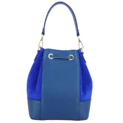 HANNAS sac bourse en cuir - bleu- dos