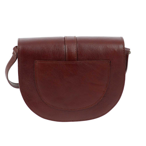 AURORE petit sac bandoulière en cuir vintage - marron - dos