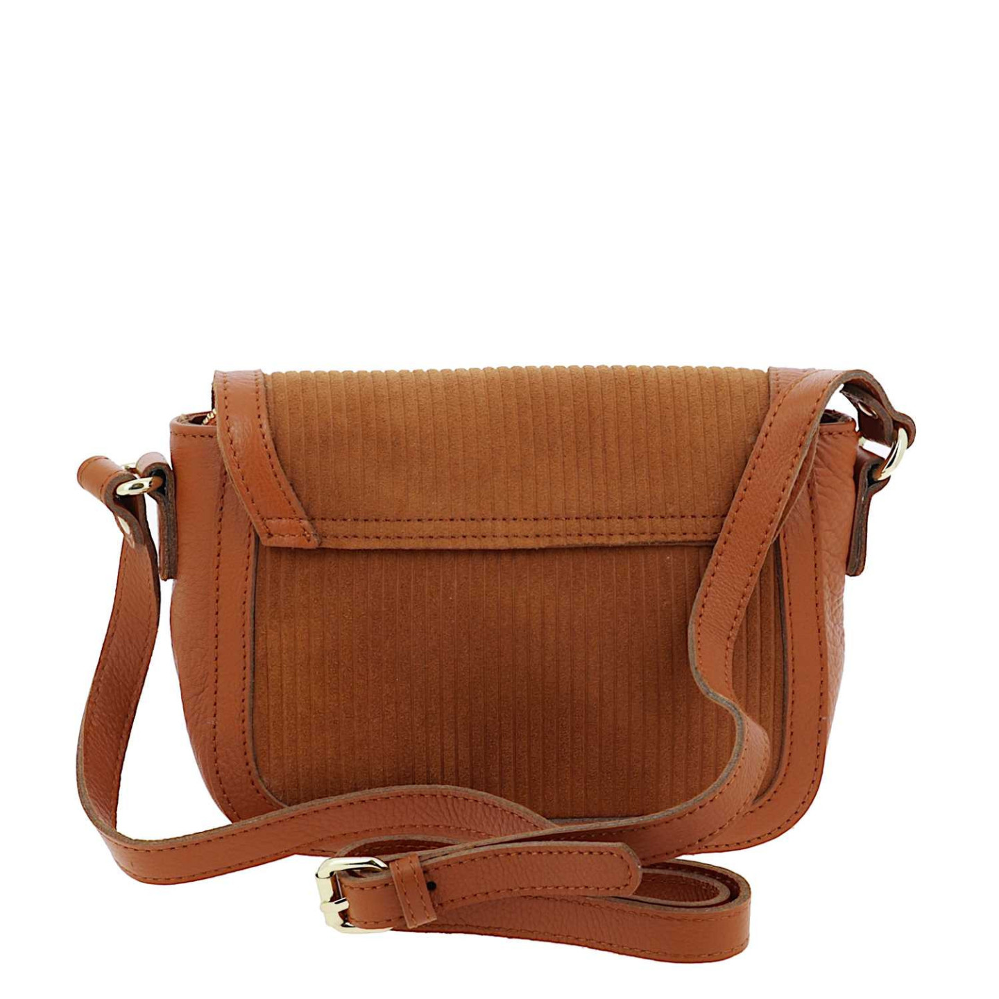TESSA - petit sac bandoulière bimatière - camel - dos