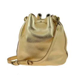 IRIS - sac seau en cuir - doré - dos