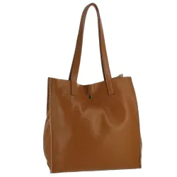 MONCADA sac cabas en cuir - camel - face
