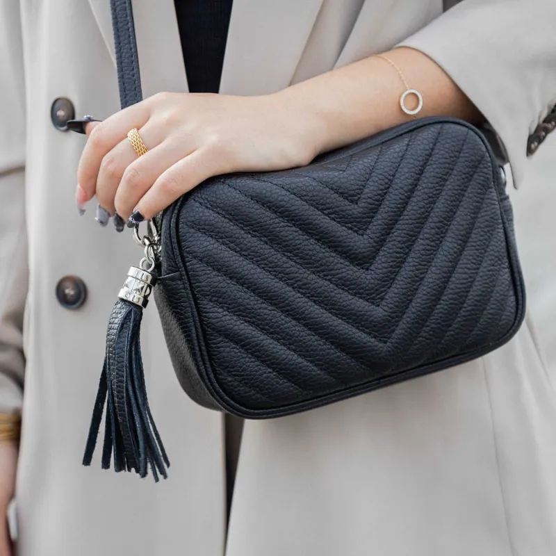 CAVAN sac trotteur en cuir - noir - porté