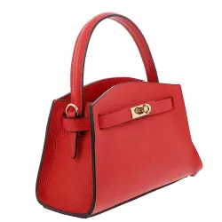 DURBAN petit sac à main en cuir rouge - coté