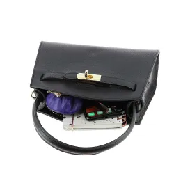 DURBAN petit sac à main en cuir noir - intérieur