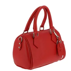 CAPUCINE petit sac à main en cuir rouge - coté
