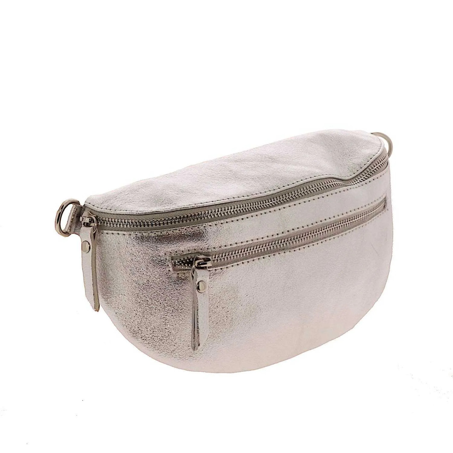 sac banane métallisé argenté en cuir COOLY - coté