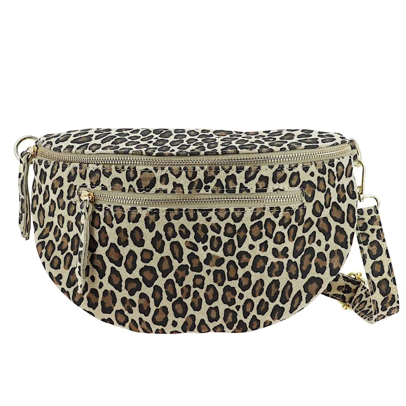 Sac banane léopard en cuir ADRIA