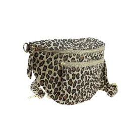 Sac banane léopard en cuir ADRIA