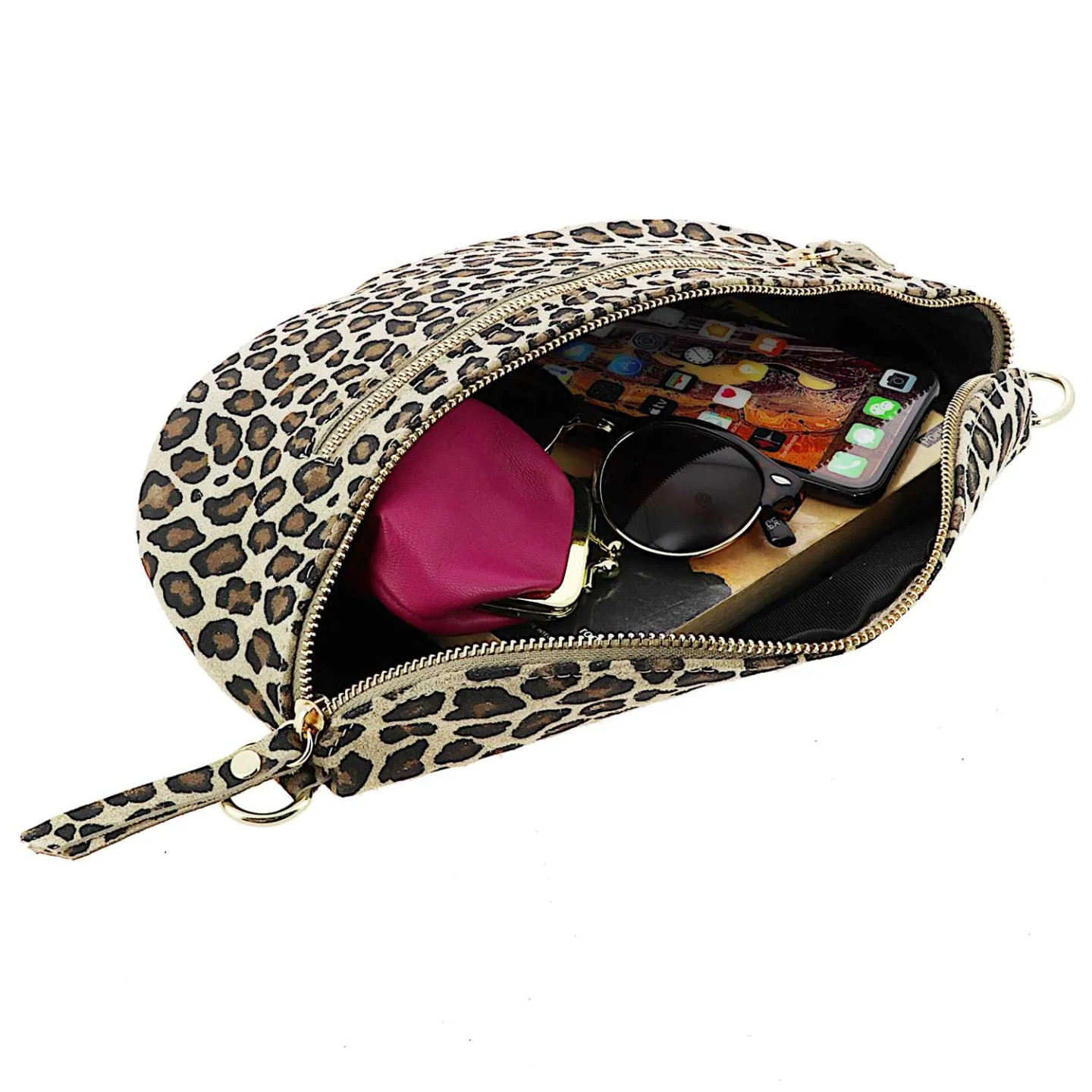 Sac banane léopard en cuir ADRIA