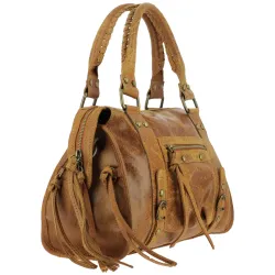 BENICHA sac à main en cuir - camel - coté