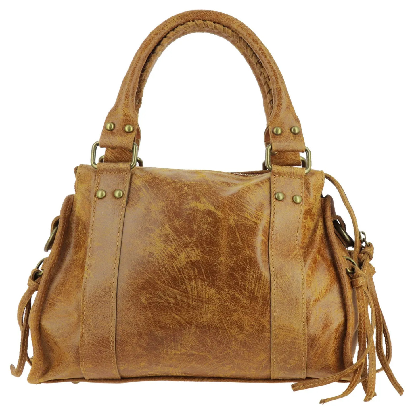 BENICHA sac à main en cuir - camel - dos