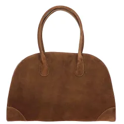 Grand sac cabas marron chocolat en cuir KOBAN - face