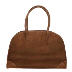 Grand sac cabas marron chocolat en cuir KOBAN - dos