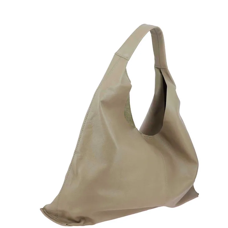 Sac fourre tout taupe en cuir CARMEN - coté