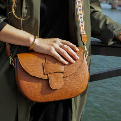 Sac bandoulière camel en cuir LUANDA