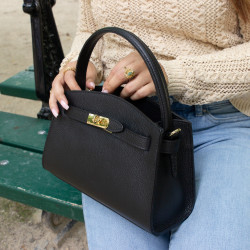 Petit sac à main noir en cuir DURBAN