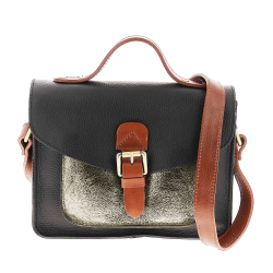 BALDONE sac cartable en cuir - noir -face