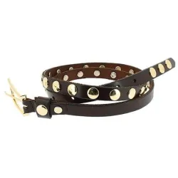 Ceinture en Cuir Clouté, marrron