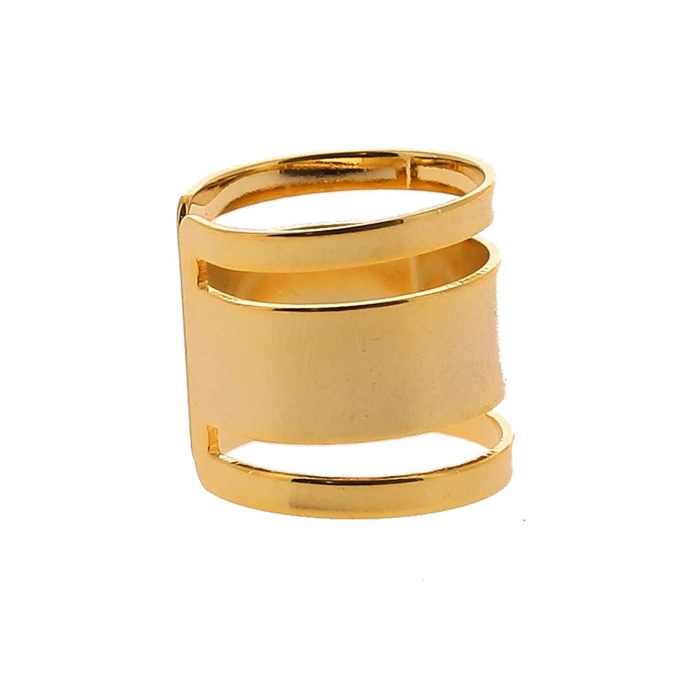 Bague Kilkerrin, dorée - taille ajustable - fabriqué en Italie